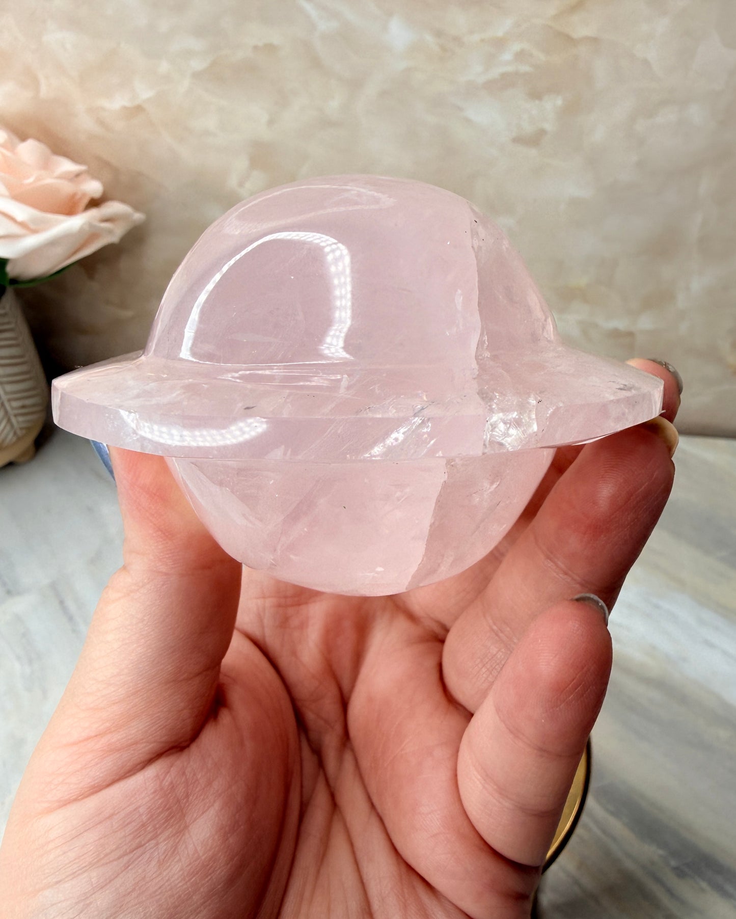 Custom Rose Quartz Planet from Brazil