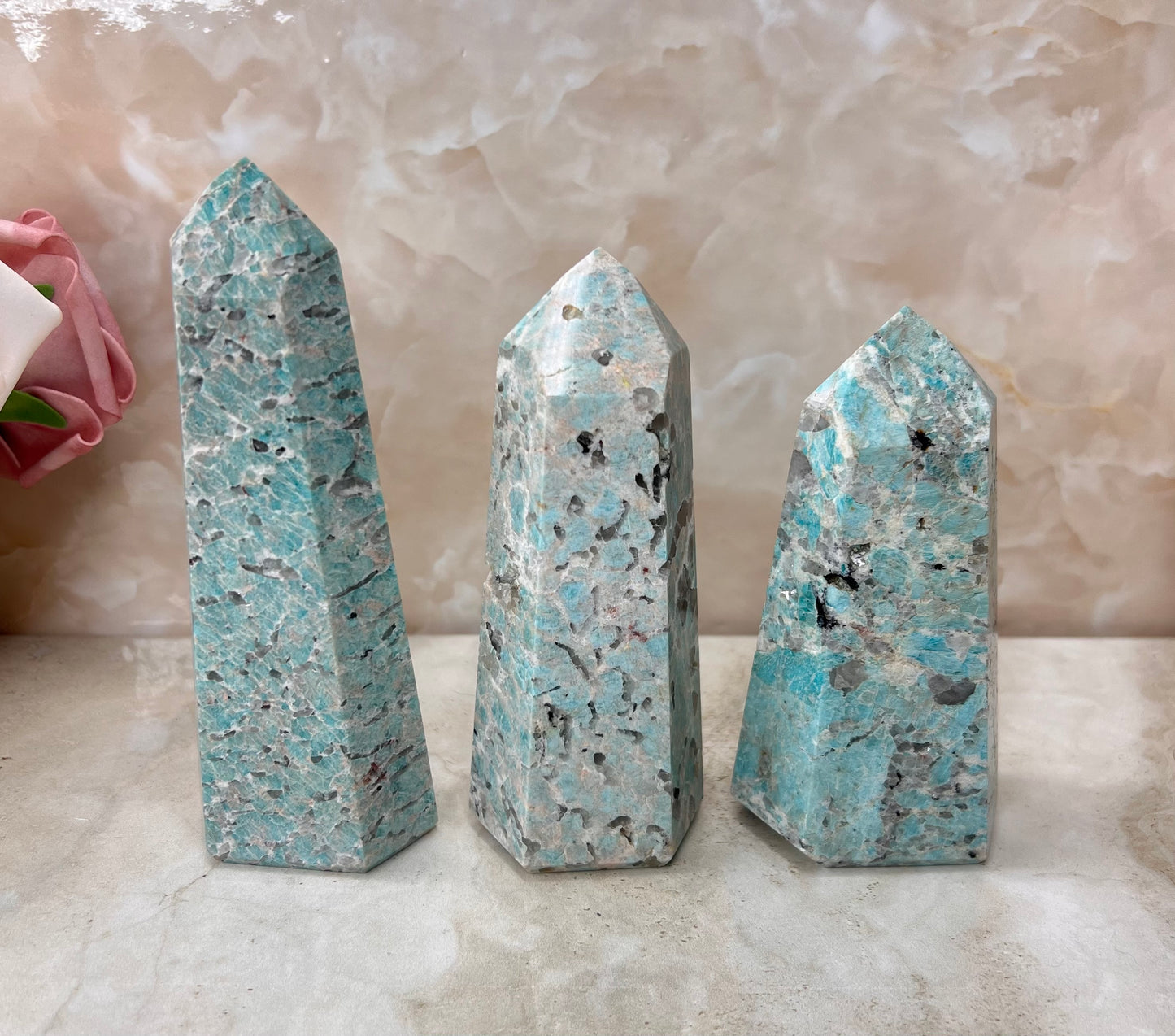 Amazonite & Smokey Quartz Tower