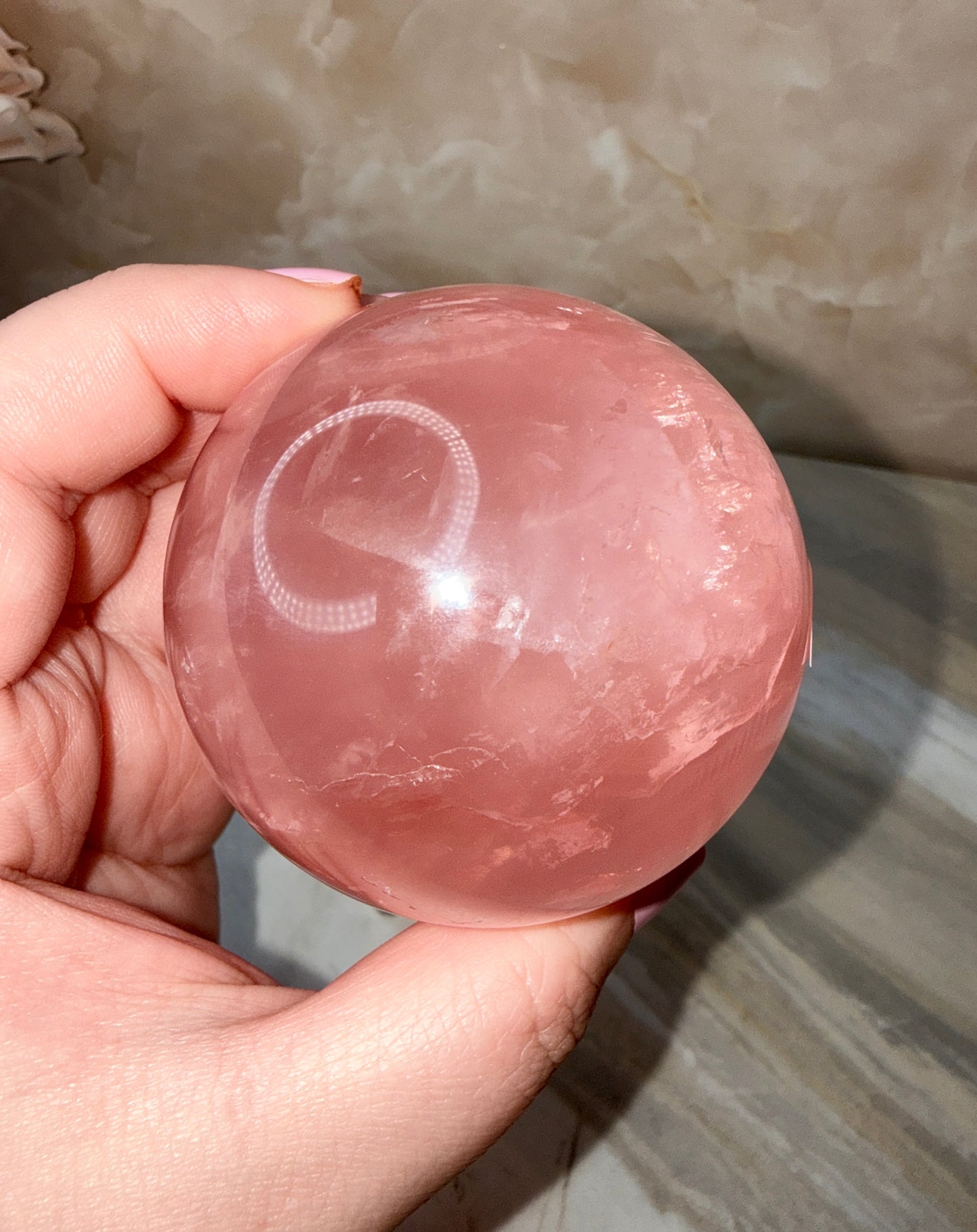 High Quality Rose Quartz Sphere 62mm