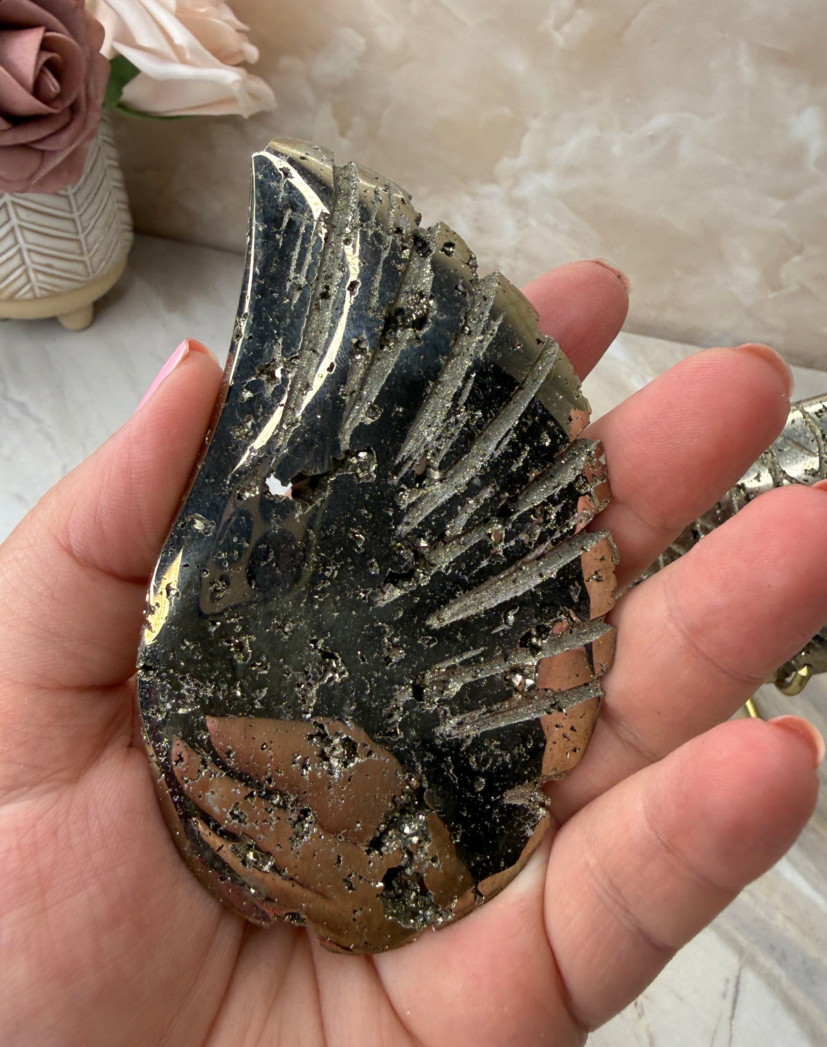 Pyrite Wings on Stand