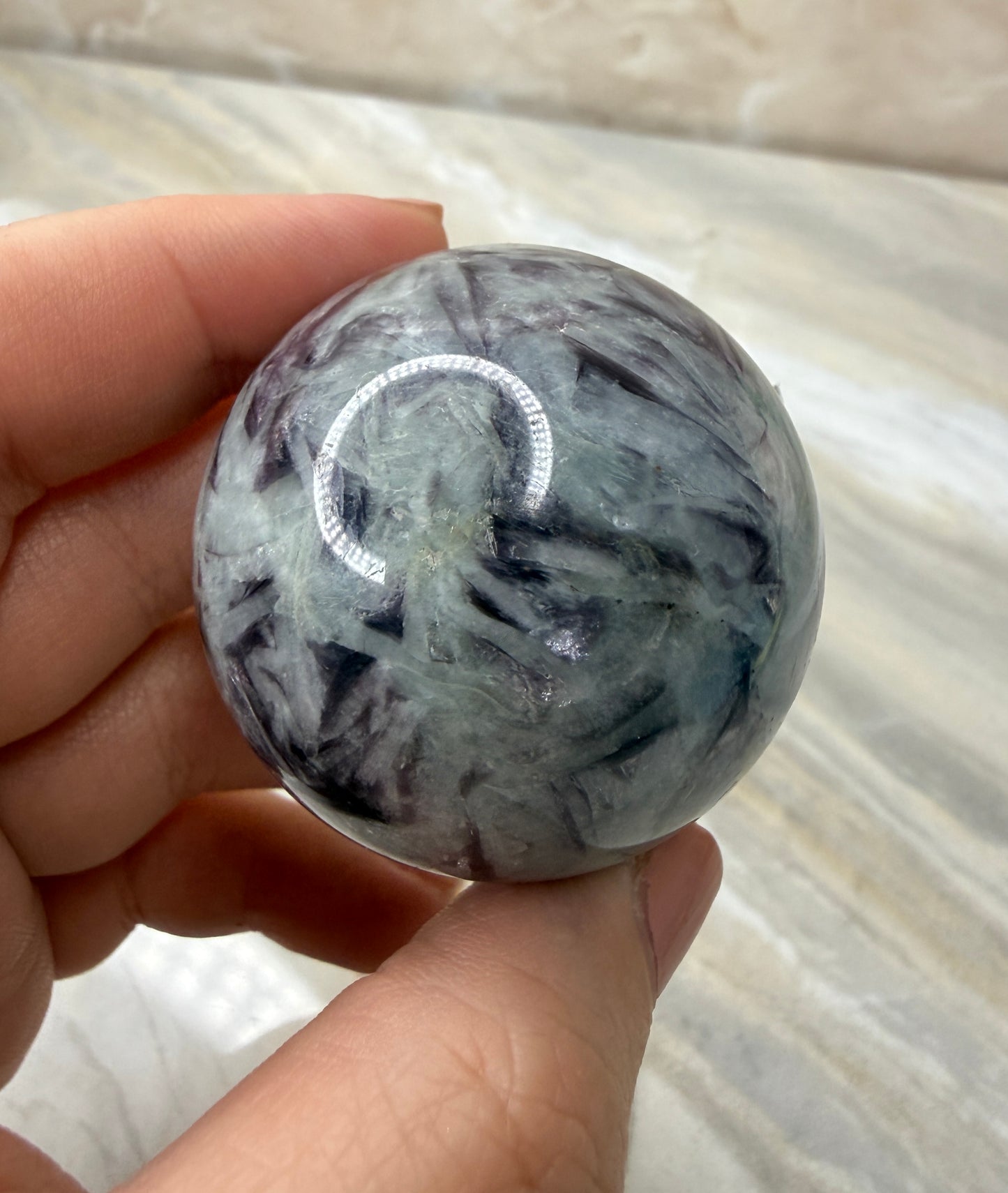 Lepidolite & Cleavelandite Sphere from Brazil 43mm