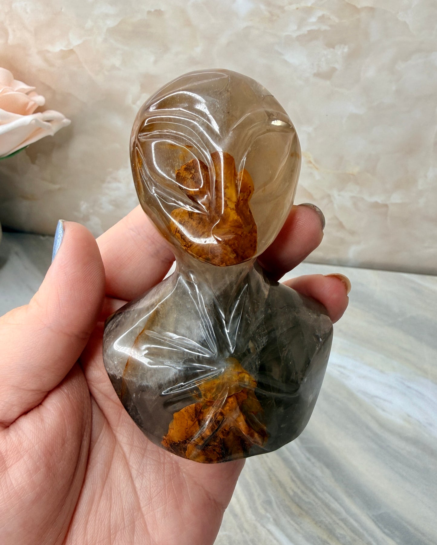 Custom Smokey & Golden Healer Quartz Alien from Brazil