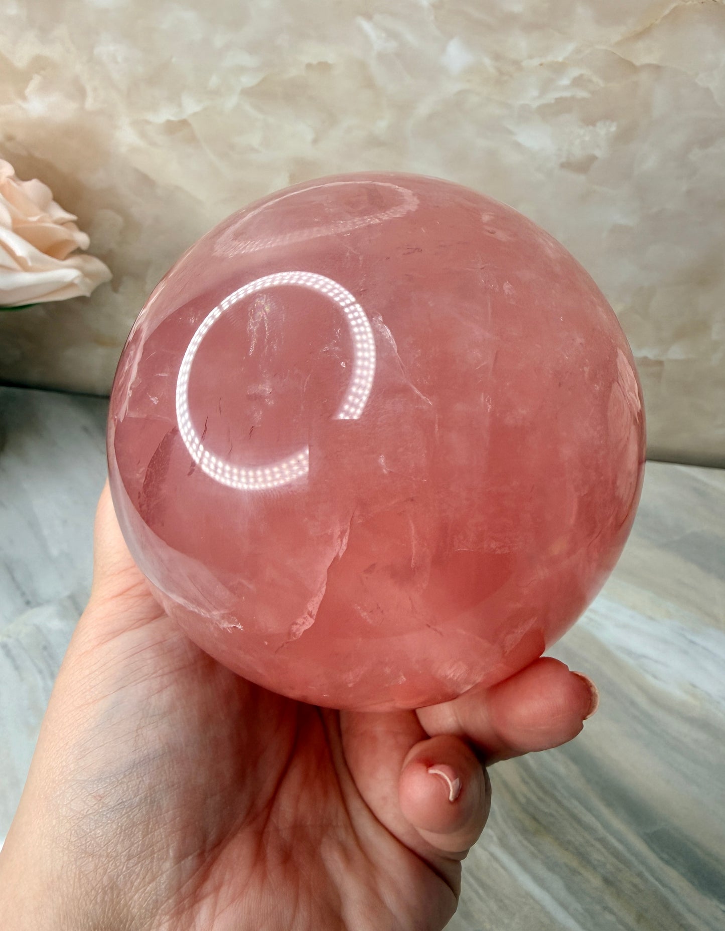 High Quality Rose Quartz Sphere 105mm
