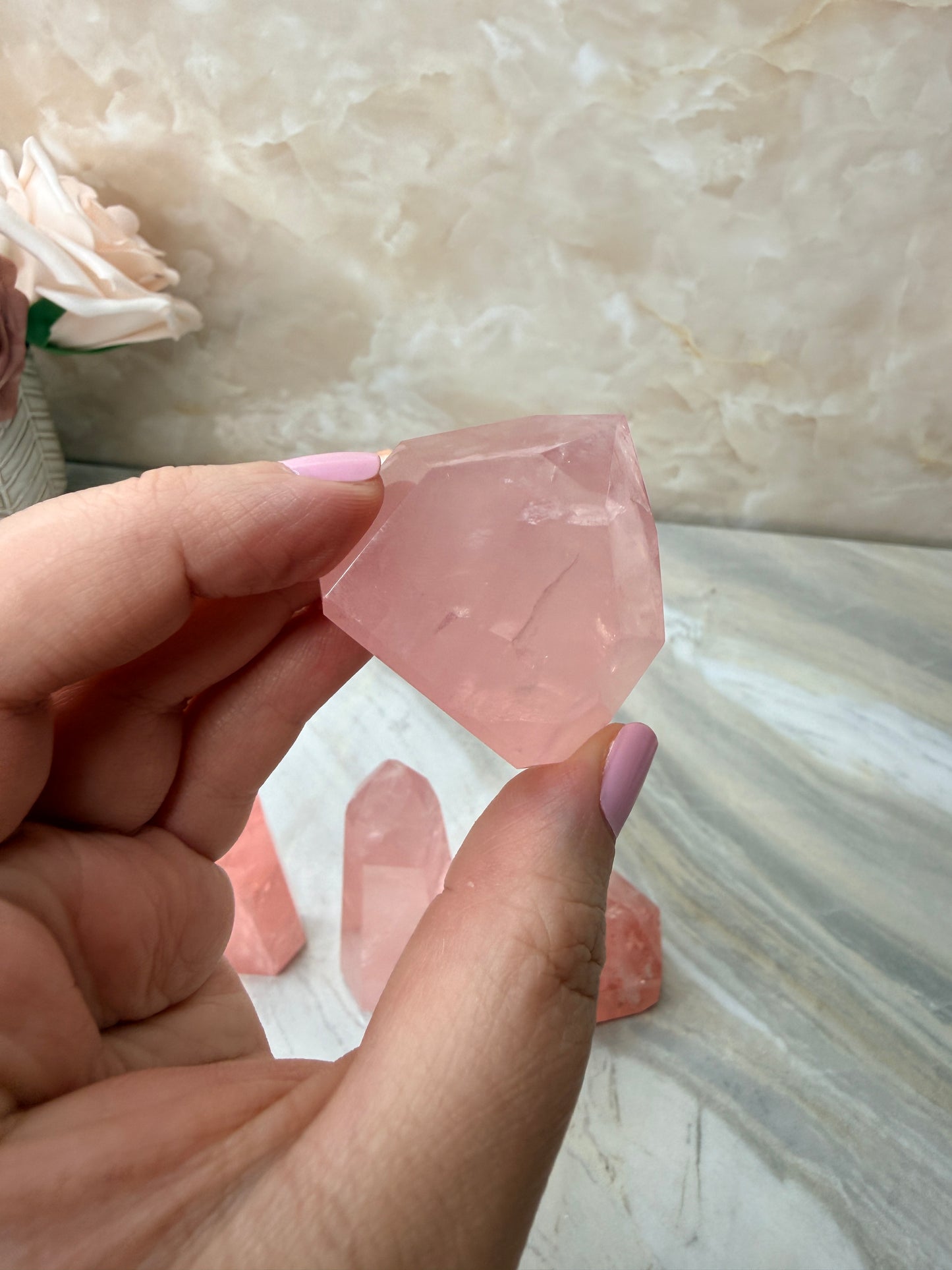 High Quality Rose Quartz Tower
