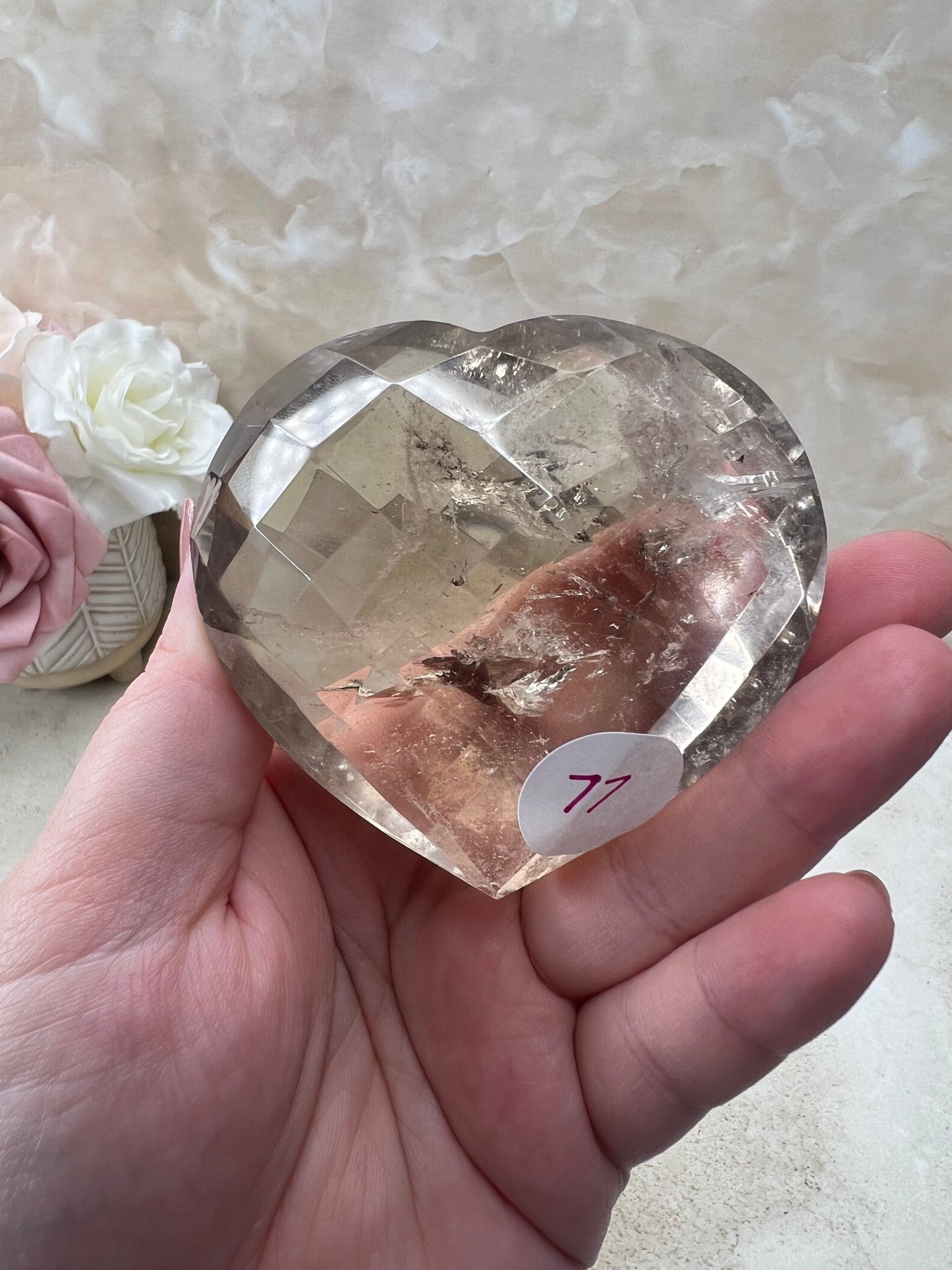 Faceted Smokey Quartz Heart from Brazil