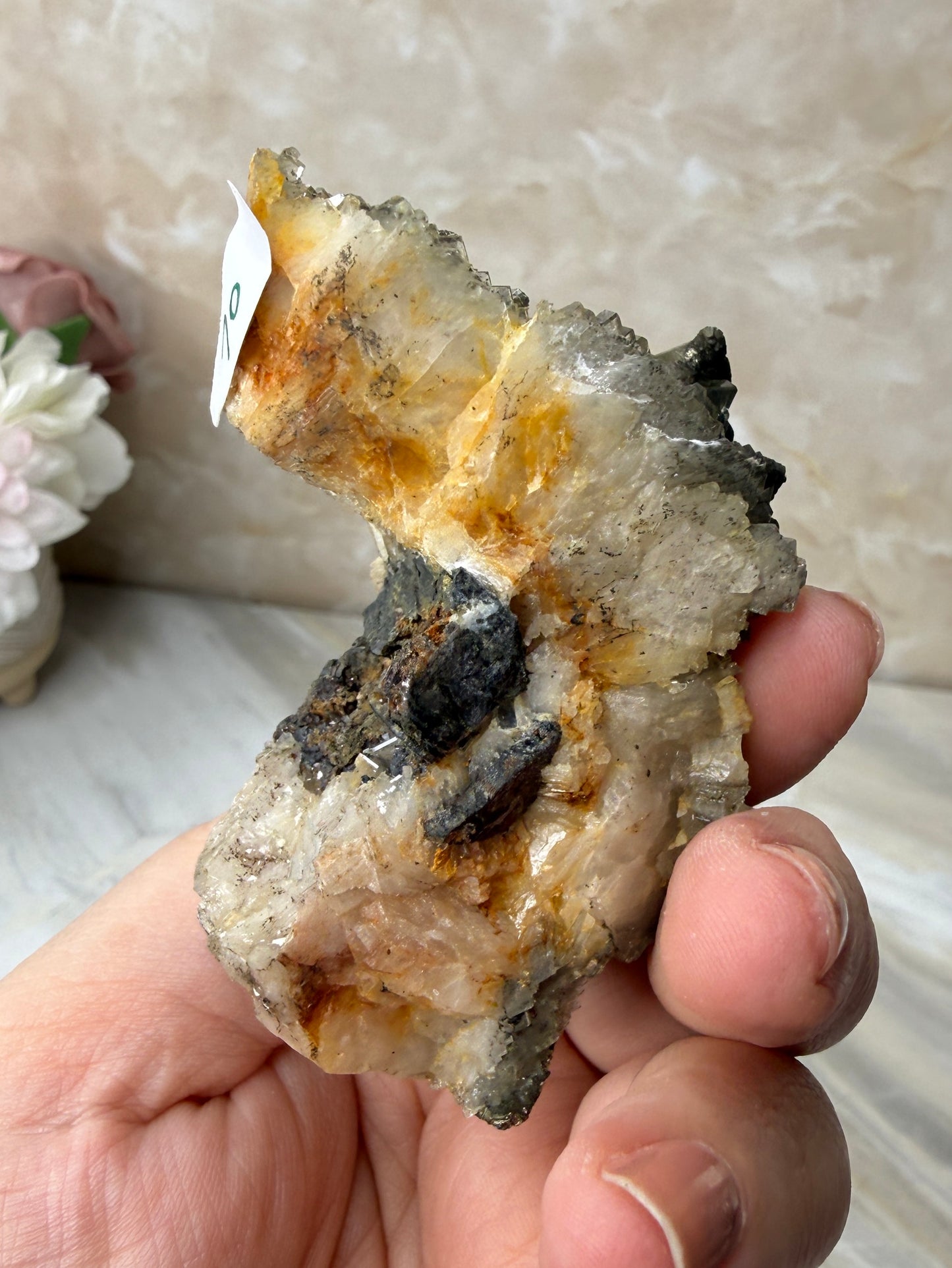 Barite with Pyrite Cluster from Morocco