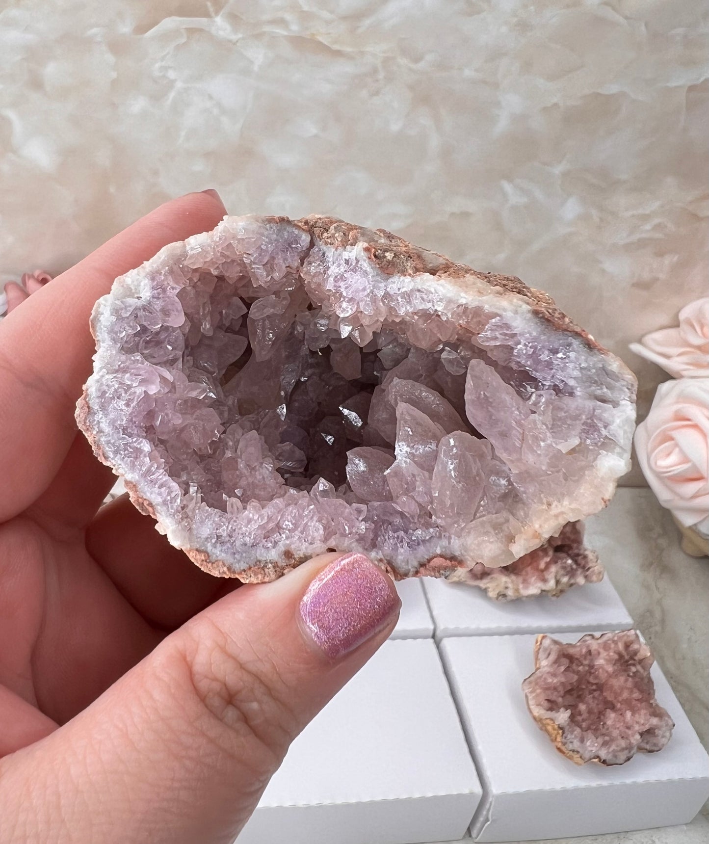 Pink Amethyst Geode from Argentina