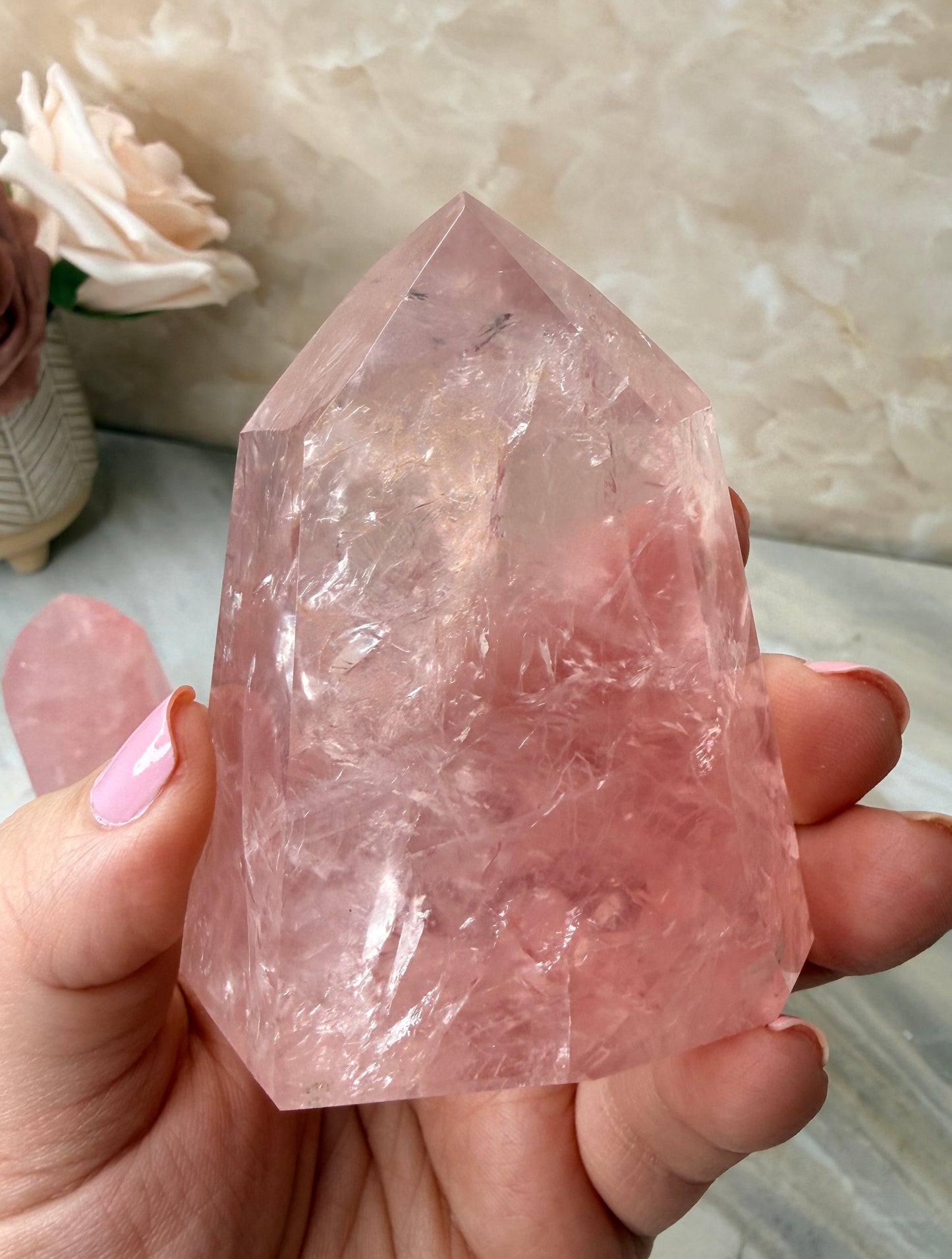 High Quality Rose Quartz Tower
