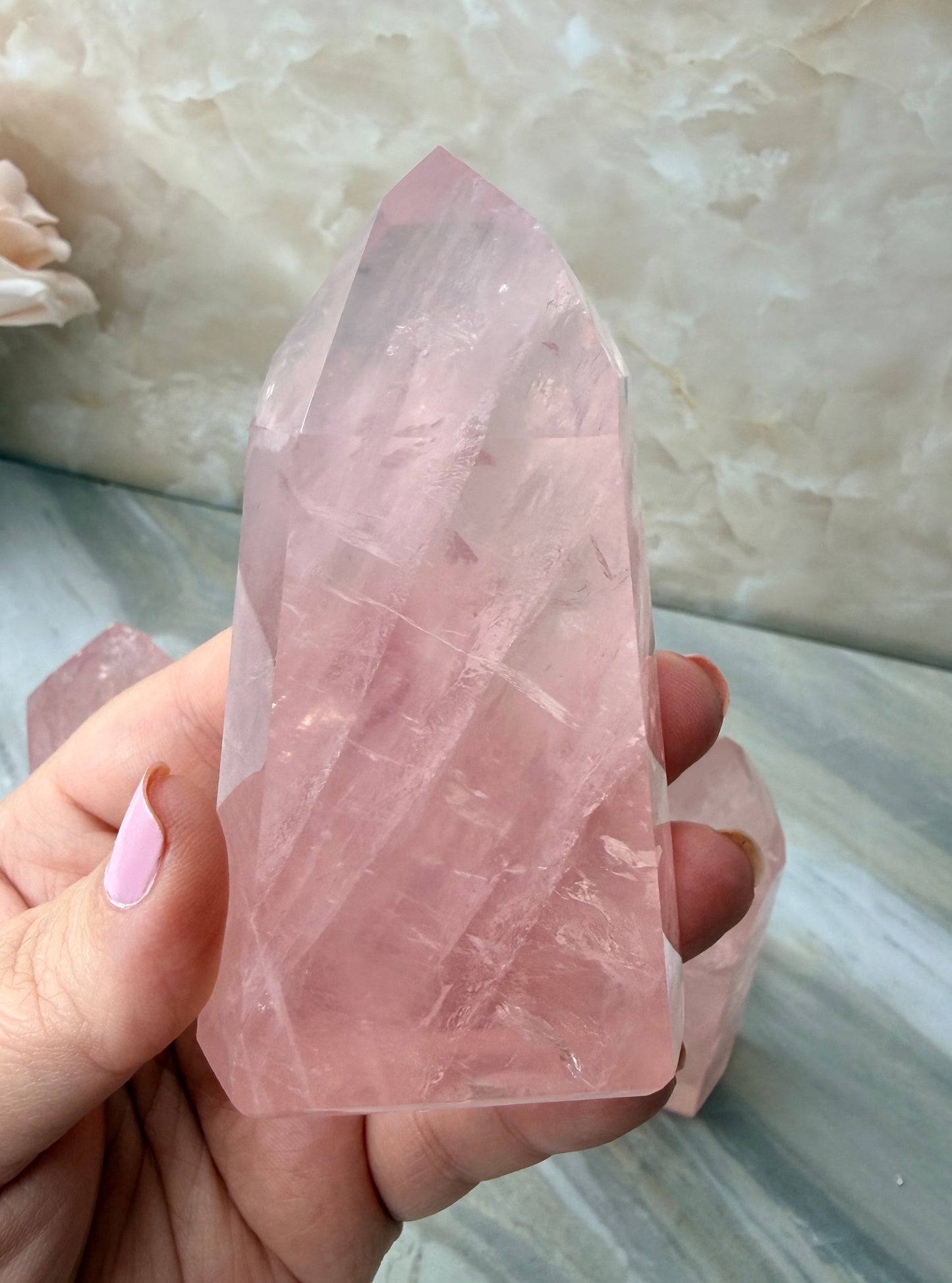 High Quality Rose Quartz Tower