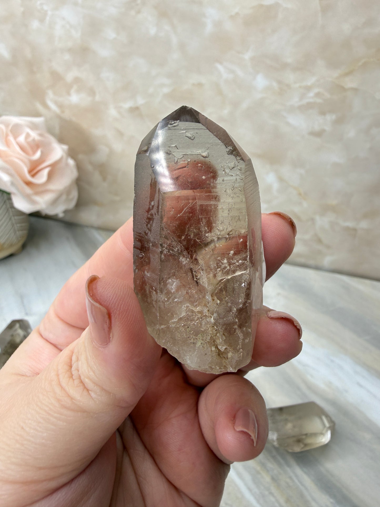 Smokey Lemurian Half Polished