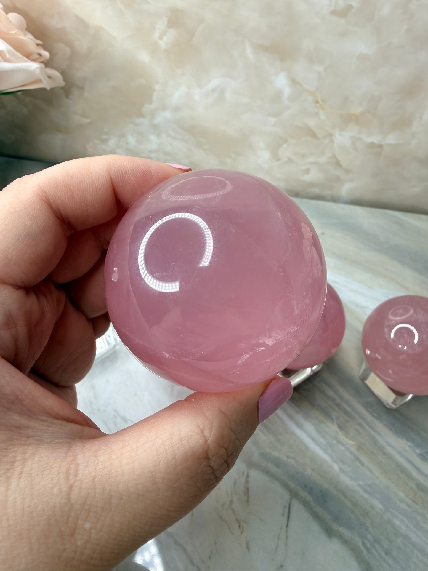 High Quality Star Rose Quartz Sphere
