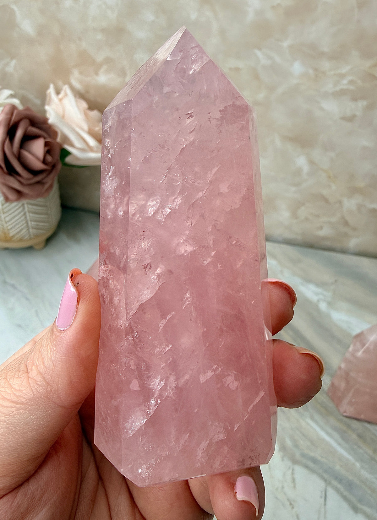 High Quality Rose Quartz Tower