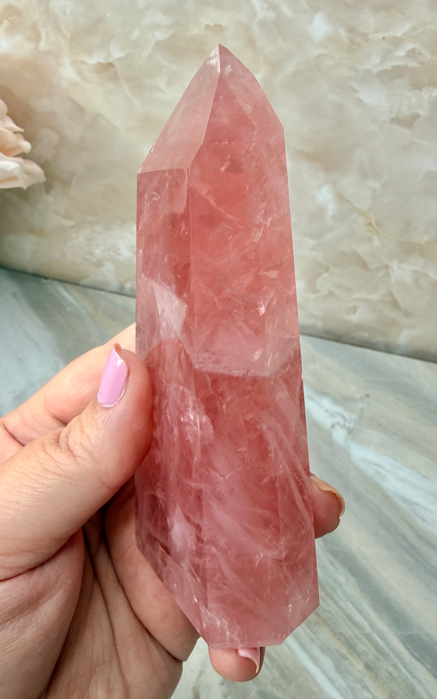 High Quality Rose Quartz Tower