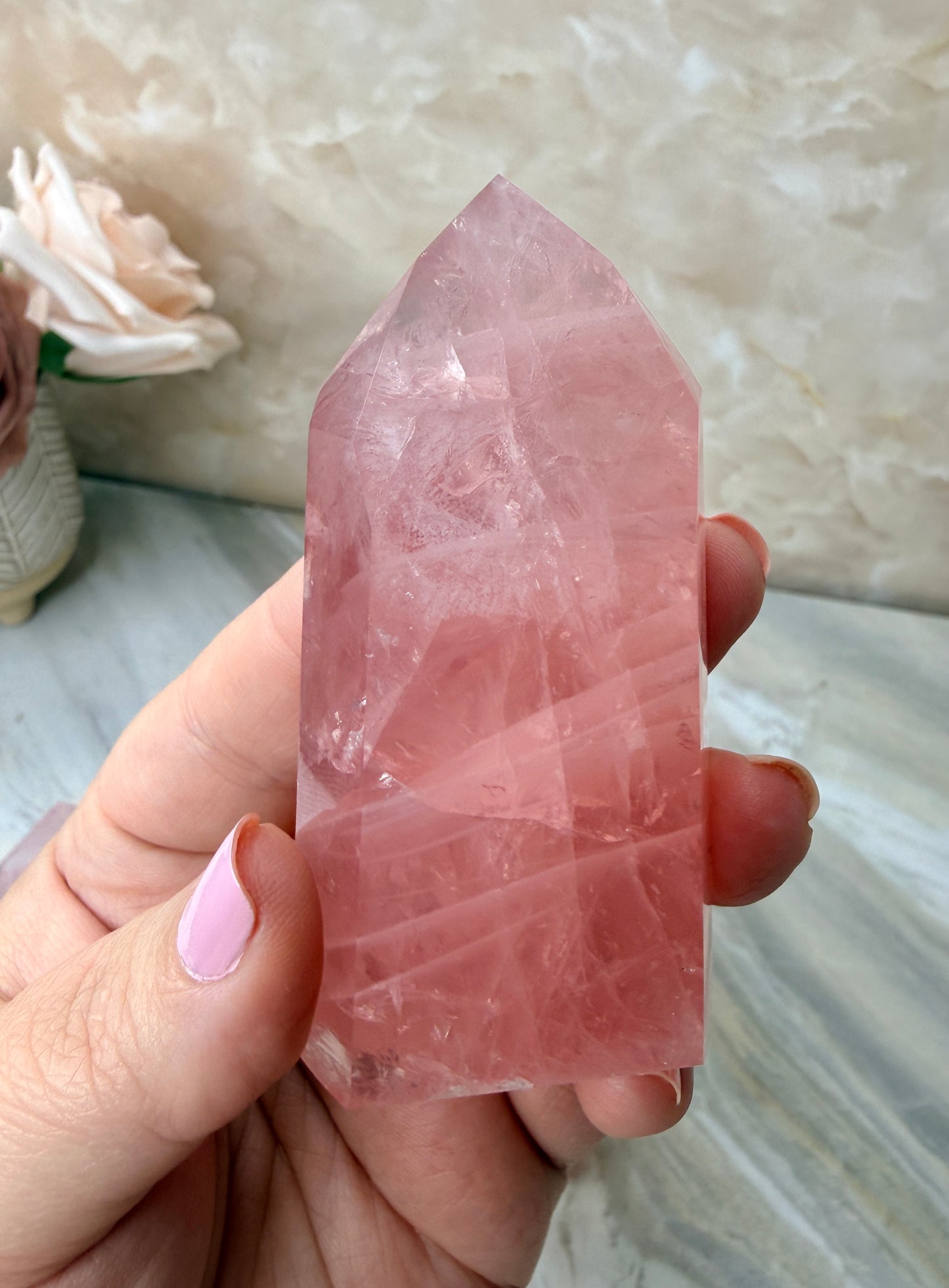 High Quality Rose Quartz Tower