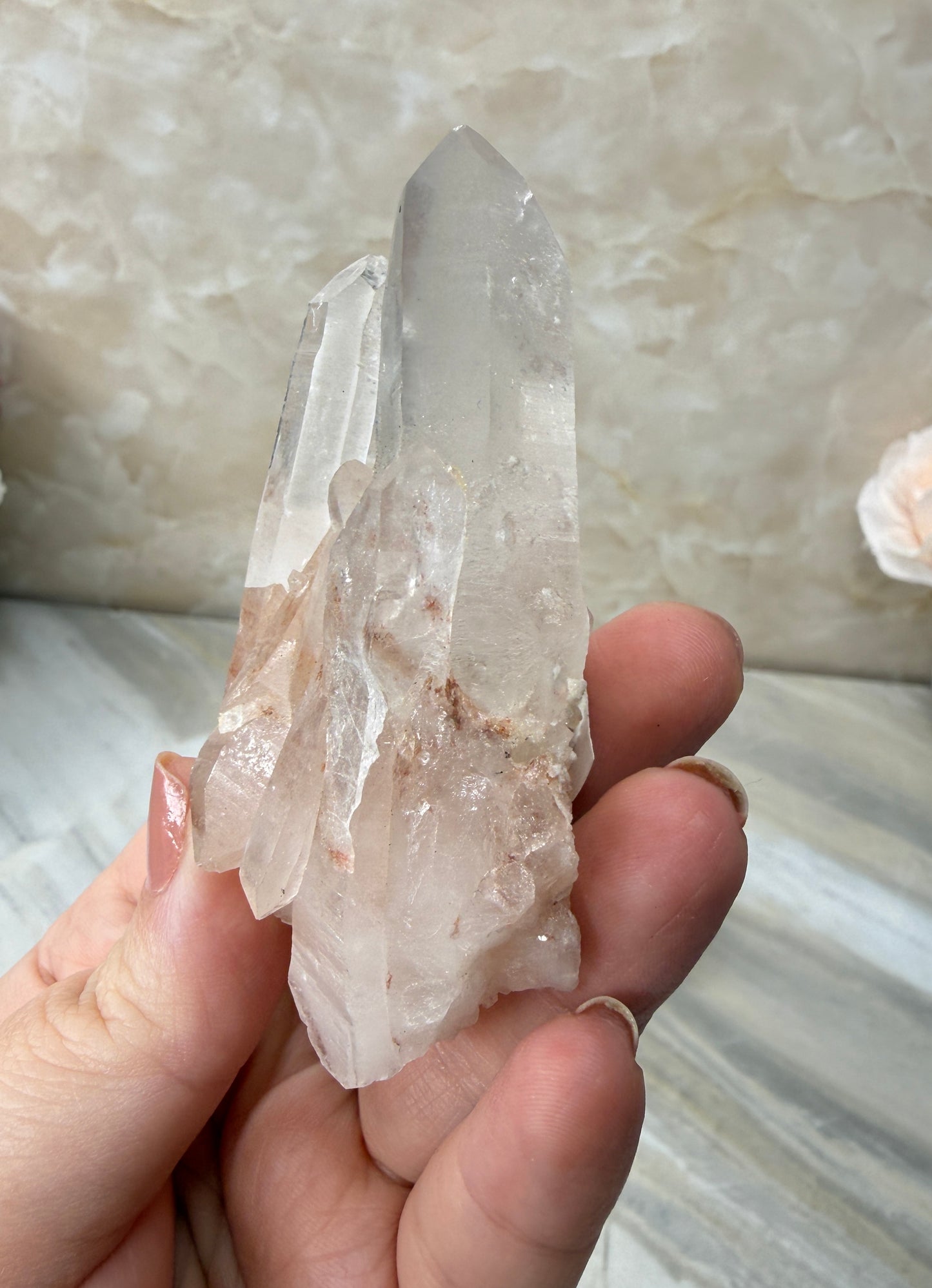 Pink Himalayan Quartz Cluster