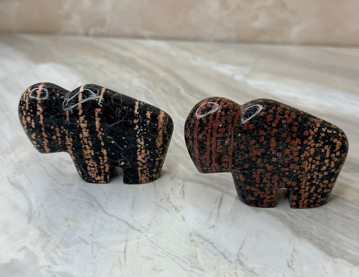 Firework Obsidian Buffalo Carving