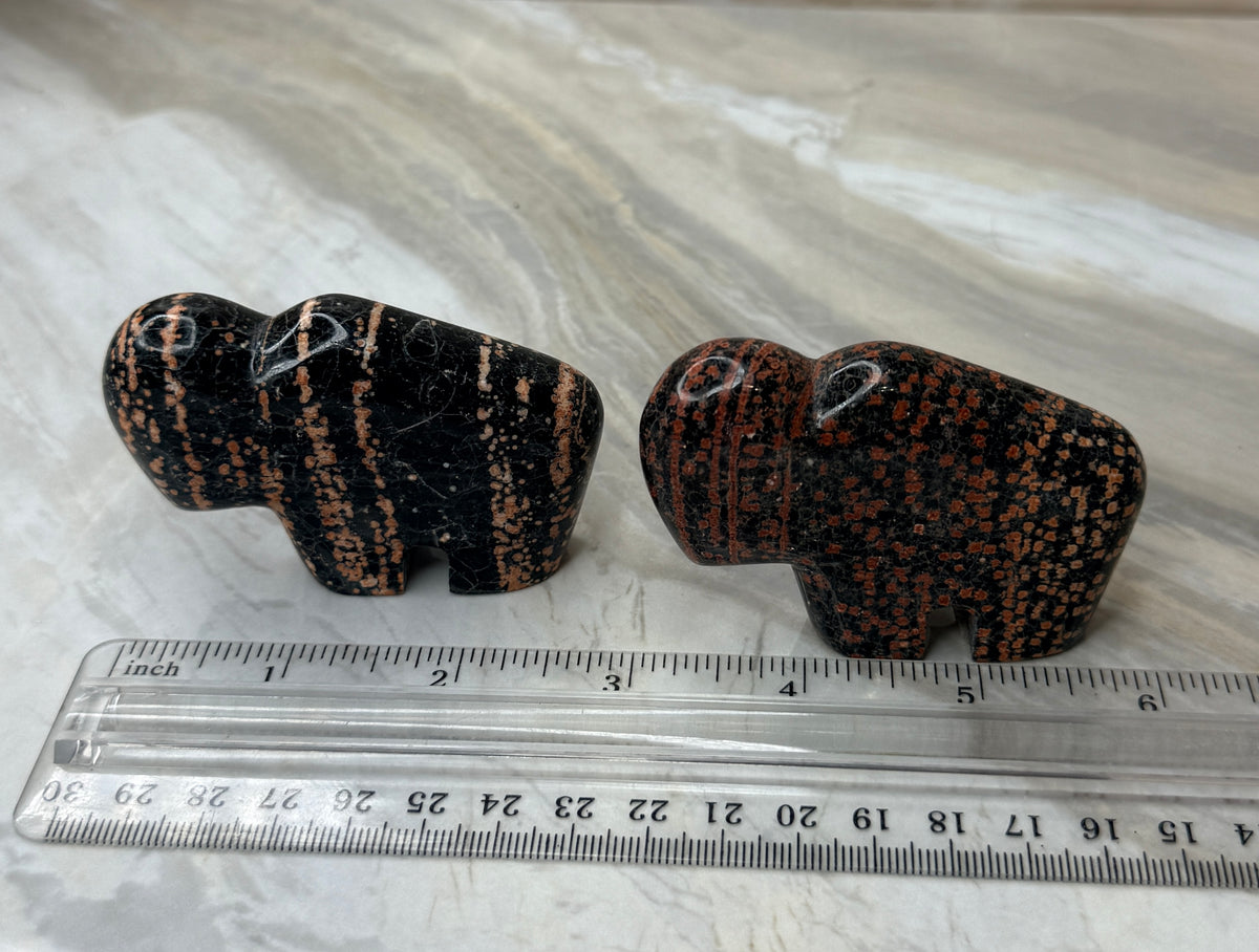 Firework Obsidian Buffalo Carving