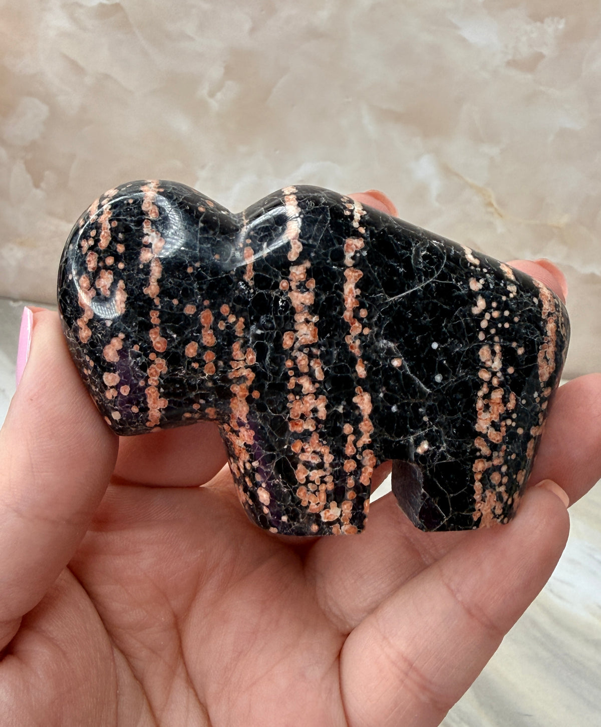 Firework Obsidian Buffalo Carving