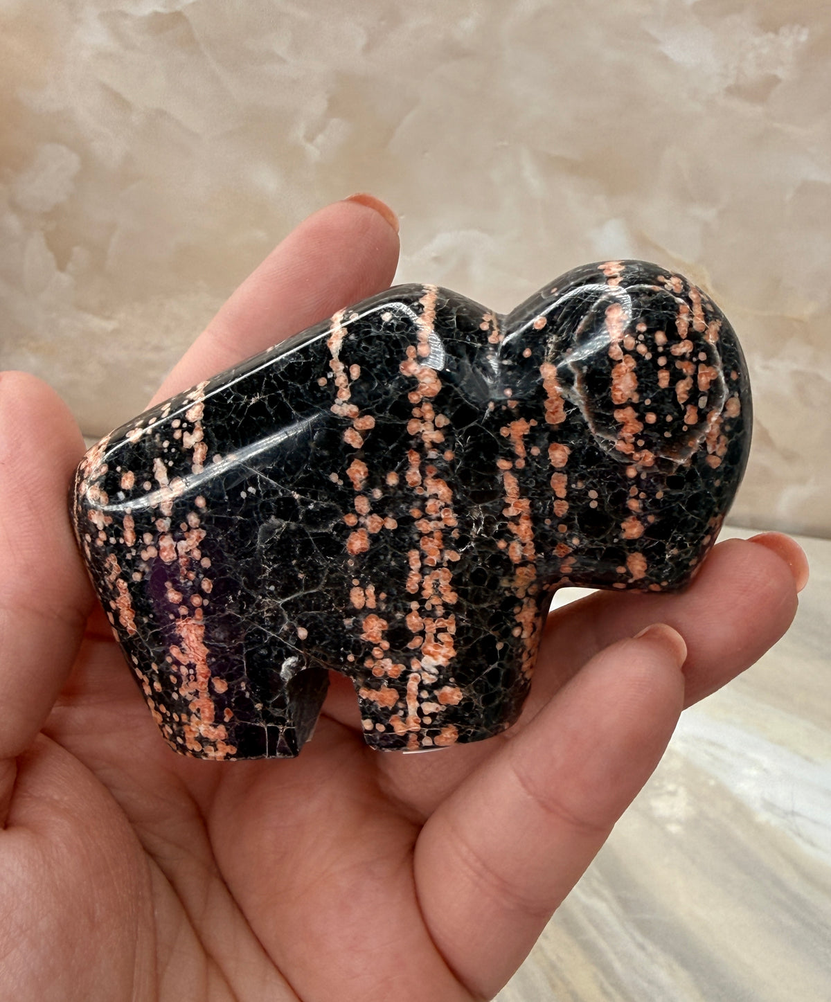 Firework Obsidian Buffalo Carving