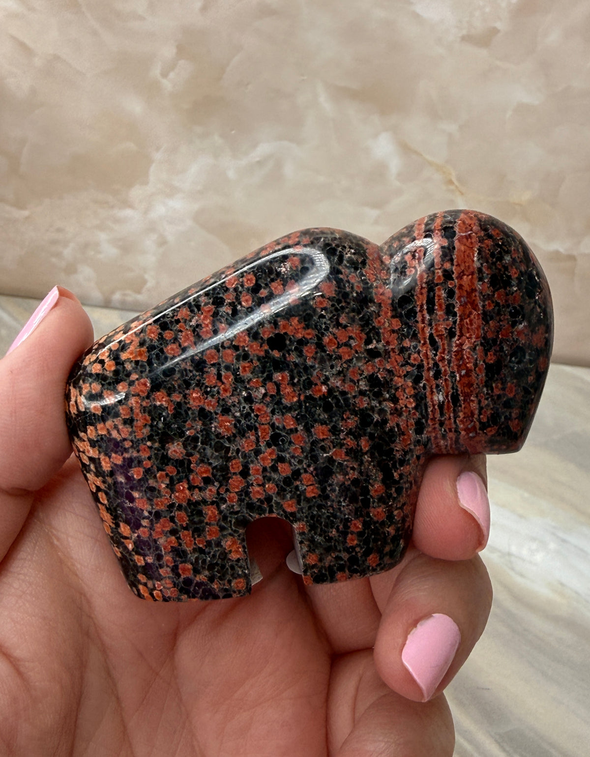 Firework Obsidian Buffalo Carving