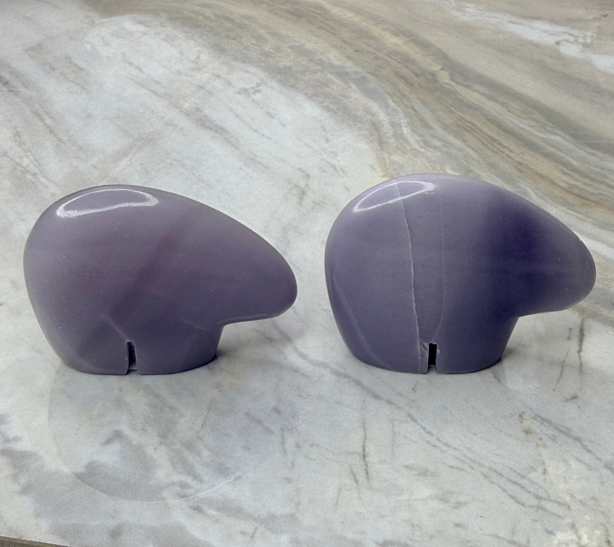 Lavender Fluorite Mini Bear Carving