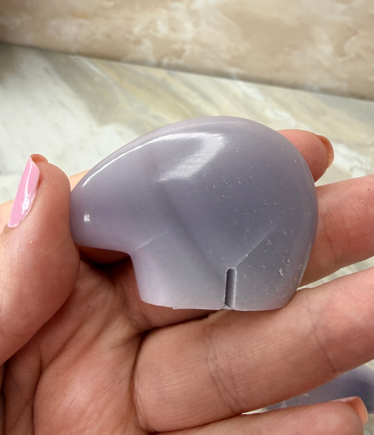 Lavender Fluorite Mini Bear Carving