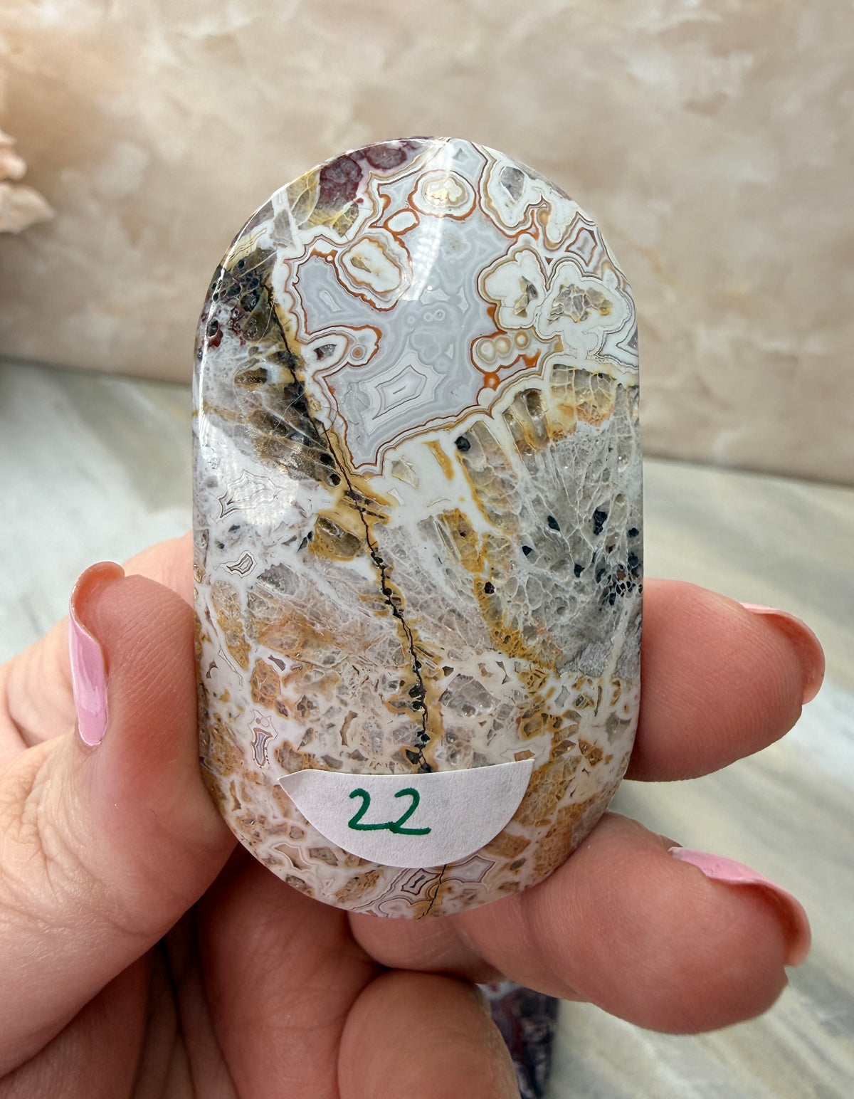 Lace Agate Palmstone
