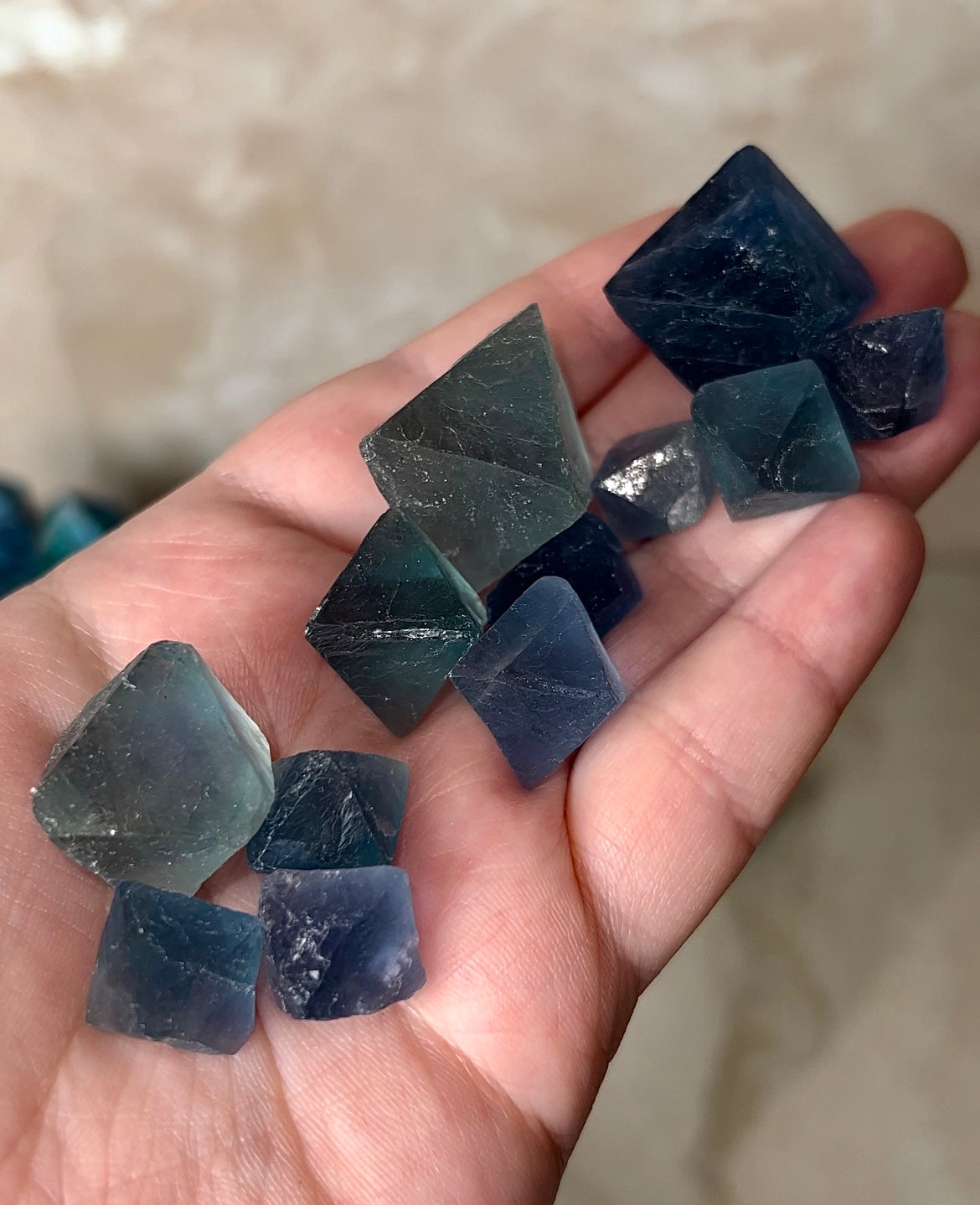 Fluorite Octahedrons set of 4